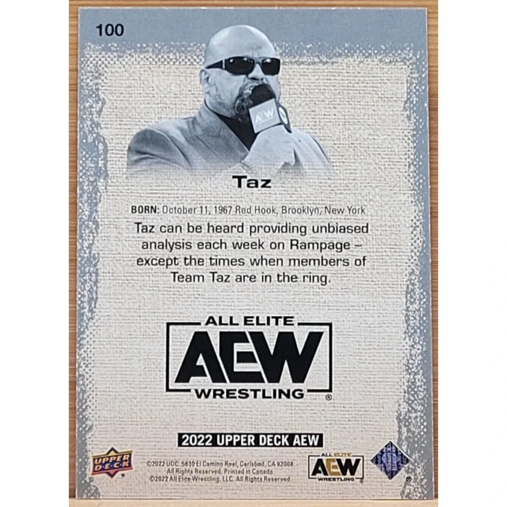 2022‎ UPPER DECK AEW TAZ  DYNAMITE #D/299